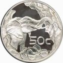 50 Cents (Wildlife - Strenght - Elephant with head raised)