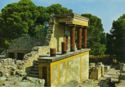 Cnossos. The colonnade with the fresco of the bull