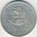 5 Pesos (200 yrs. Hidalgos birth)