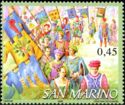 Flags of the nine castles of San Marino
